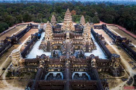 angkor wat aerial view.
